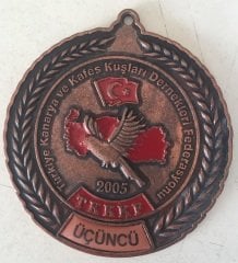 TÜRKİYE KANARYA VE KAFES KUŞLARI FEDERASYONU MADALYA ÜÇÜNCÜ 7 CM