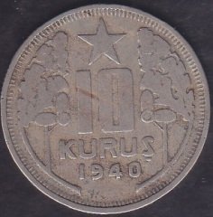 1940 Yılı 10 Kuruş