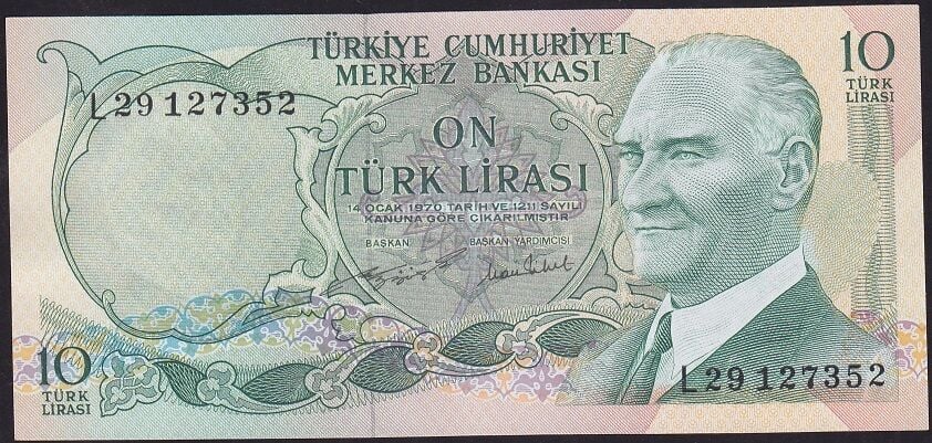 6.Emisyon 2.Tertip 10 Lira L29 127352 Çil