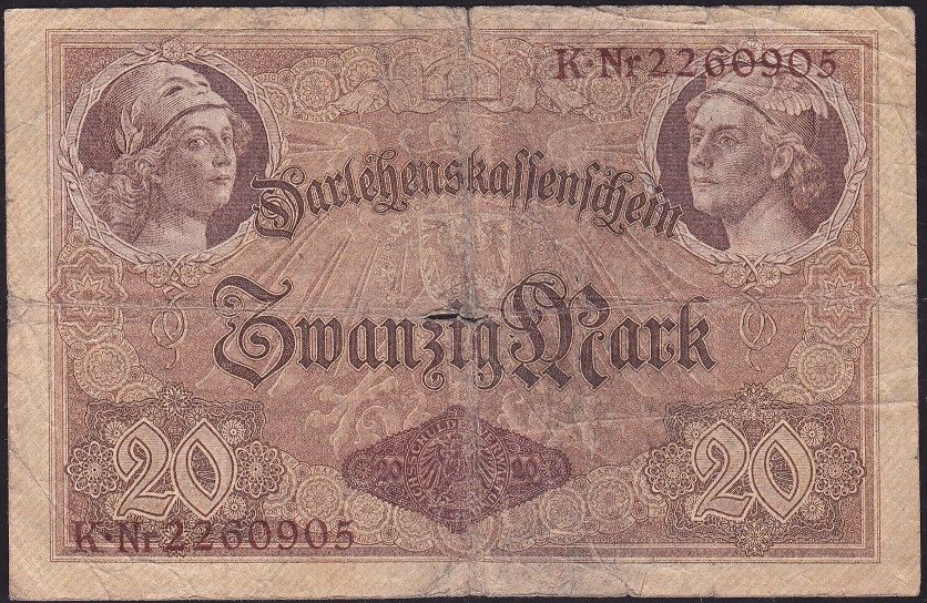 Almanya 20 Mark 1914 Temiz