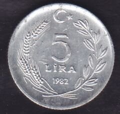1982 Yılı 5 Lira