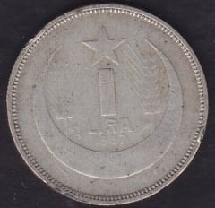 1937 Yılı 1 Lira Gümüş