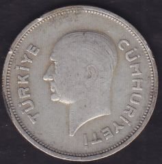 1937 Yılı 1 Lira Gümüş