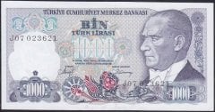 7.Emisyon 2.Tertip 1000 Lira J07 023621 Çil