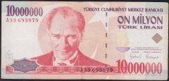 7.Emisyon 10 000 000 Lira A33 693879 Çok Temiz