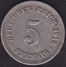 Almanya 5 Pfennig 1912 A