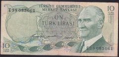 6.EMİSYON 1.TERTİP 10 LİRA E39 085061 ÇOK TEMİZ +