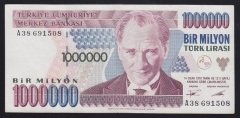 7.EMİSYON 1.TERTİP 1 000 000 LİRA A38 691508 ÇÇT