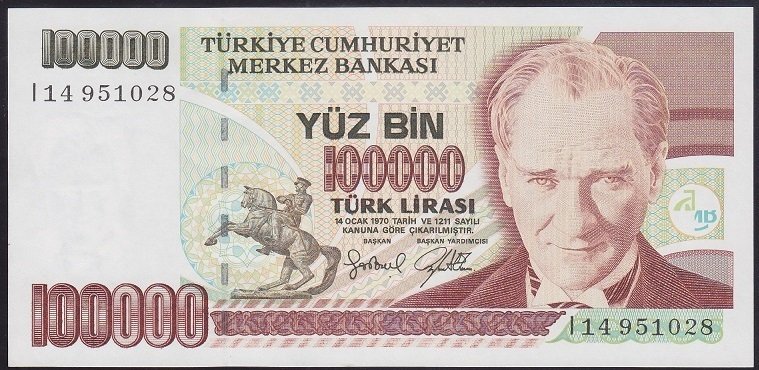 7.EMİSYON 3.TERTİP 100000 LİRA I14 951028 ÇİLALTI ÇİL