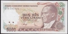 7.EMİSYON 3.TERTİP 5000 LİRA E74 702021 ÇÇT