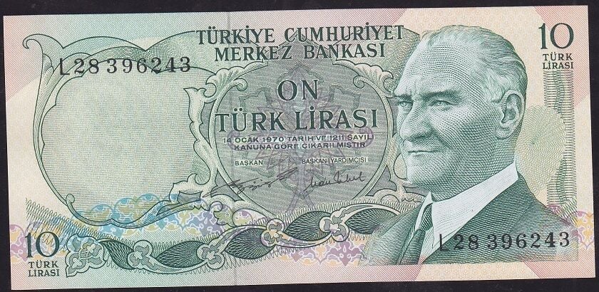 6.Emisyon 2.Tertip 10 Lira L28 396243 Çil