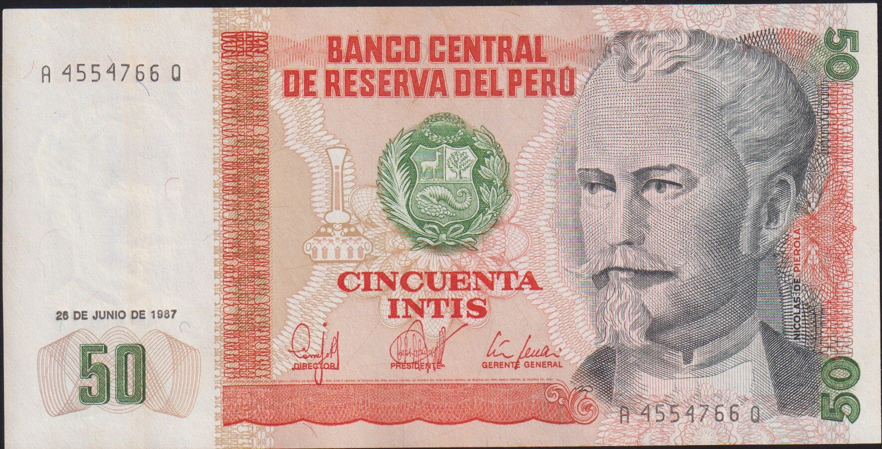 Peru 50 İntis 1987 Çilaltı Çil Pick 131b