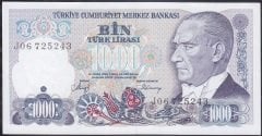 7.Emisyon 2.Tertip 1000 Lira J06 725243 Çilaltı Çil (kulakta kırıklık var)