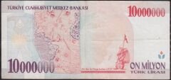 7.Emisyon 10 000 000 Lira A32 033480 Çok Temiz