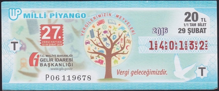 2016 29 ŞUBAT TAM BİLET T SERİSİ