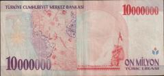 7.Emisyon 10 000 000 Lira C48 306398 Çok Temiz