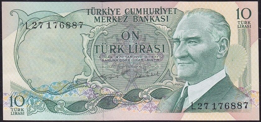 6.Emisyon 2.Tertip 10 Lira L27 176887 Çilaltı Çil