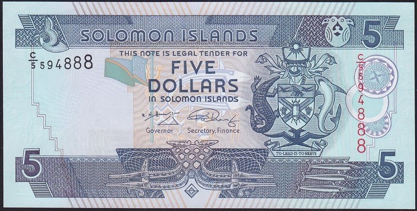Solomon Adası 5 Dolar 2008 Çil Pick 26 ( 888 )