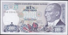 7.Emisyon 2.Tertip 1000 Lira I84 350412 Çilaltı