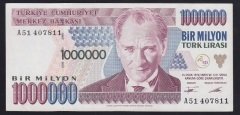 7.EMİSYON 1.TERTİP 1 000 000 LİRA A51 407811 ÇÇT +