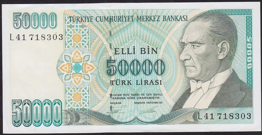 7.Emisyon 2.Tertip 50000 Lira L41 718303 Çilaltı Çil