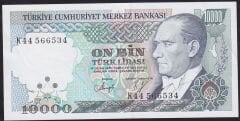 7.Emisyon 4.Tertip 10000 Lira K44 566534 Ççt Çilaltı