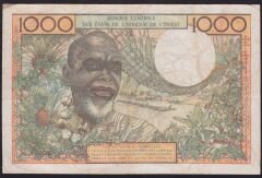 Batı Afrika Devletleri 1000 Frank 1959 Çok Temiz+ ( Fildişi Sahili ) Pick 103A/f