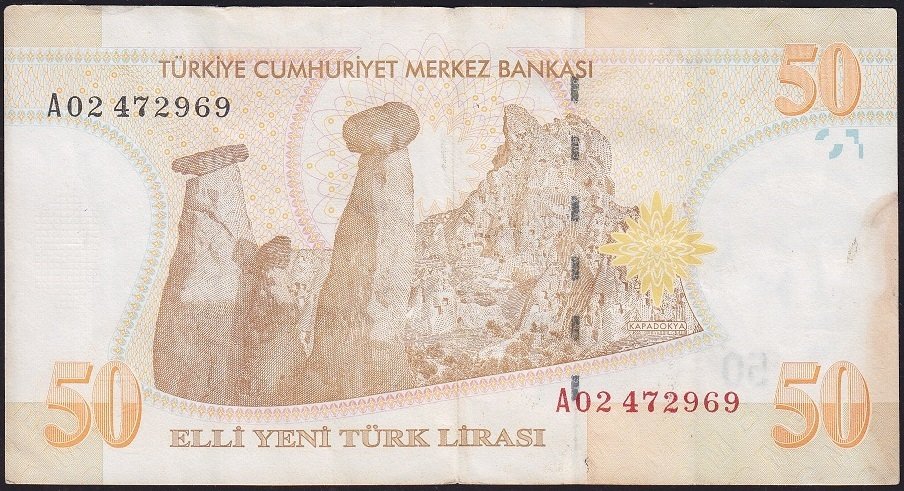 8.Emisyon 50 YTL A02 472969 Çok Temiz
