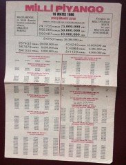 1986 19 MAYIS PİYANGO LİSTESİ