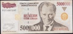 7.Emisyon 5 000 000 Lira H27 487187 Çok Temiz+
