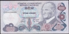 6.Emisyon 2.Tertip 1000 Lira E20 020840 Çok Temiz +