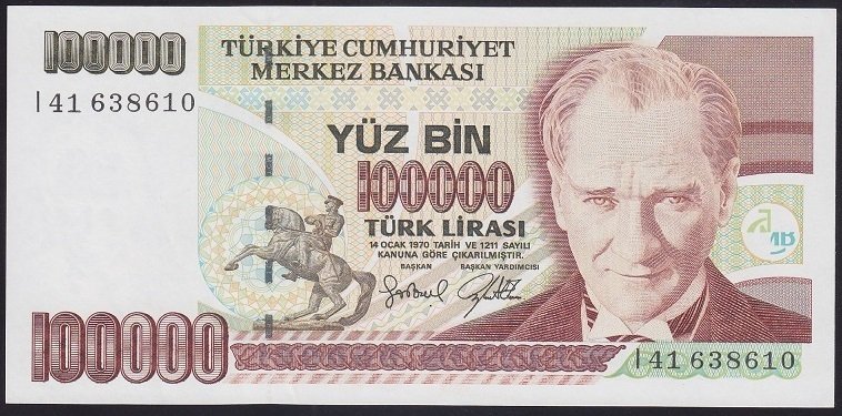 7.EMİSYON 3.TERTİP 100000 LİRA I41 638610 ÇİLALTI ÇİL