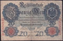 Almanya 20 Mark 1908 Temiz