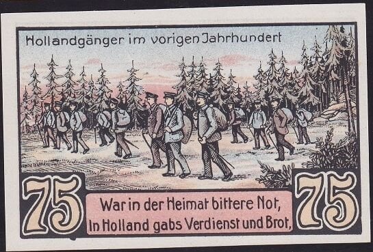 Almanya 75 Pfennig Notgeld 1921 Çil