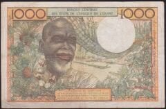 Batı Afrika Devletleri 1000 Frank 1959 Çok Temiz+ ( Fildişi Sahili ) Pick 103A/f