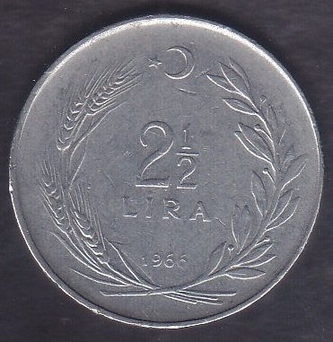 1966 YILI 2.5 LİRA ( TERS )