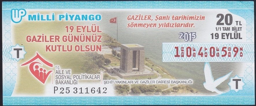 2015 19 EYLÜL TAM BİLET - T SERİSİ