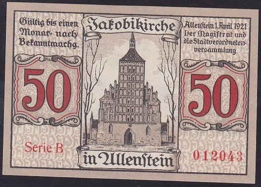 ALMANYA 50 PFENNİNG NOTGELD 1921 ÇİL
