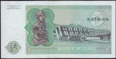 Zaire 5 Zaires 1977 Çok Çok Temiz+
