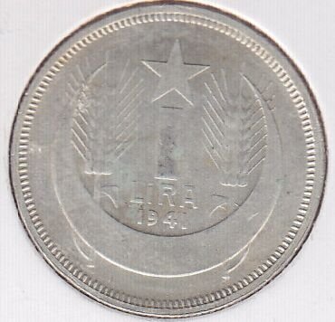 1941 Yılı 1 Lira Çilaltı Çil Gümüş