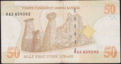 8.Emisyon 50 YTL A42 459592 Çok Temiz