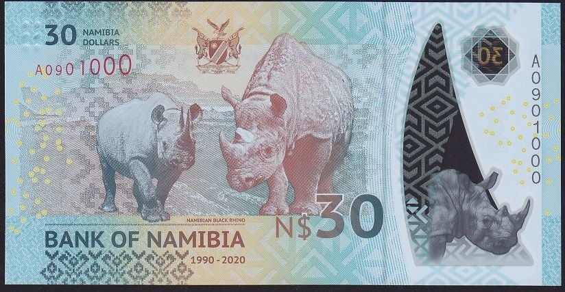 Namibya 30 Dolar 2020 Çil Polimer A0901000