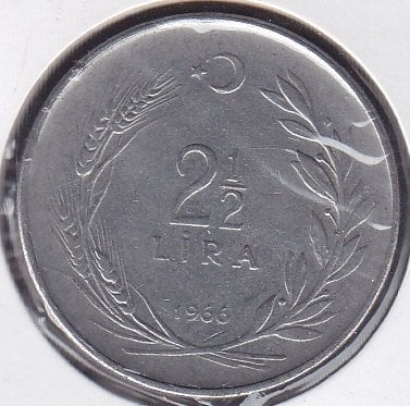 1966 Yılı 2.5 Lira Ters