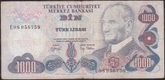 6.Emisyon 2.Tertip 1000 Lira E08 056759 Temiz