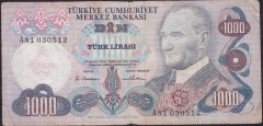 6.EMİSYON 1.TERTİP 1000 LİRA A81 030512 TEMİZ