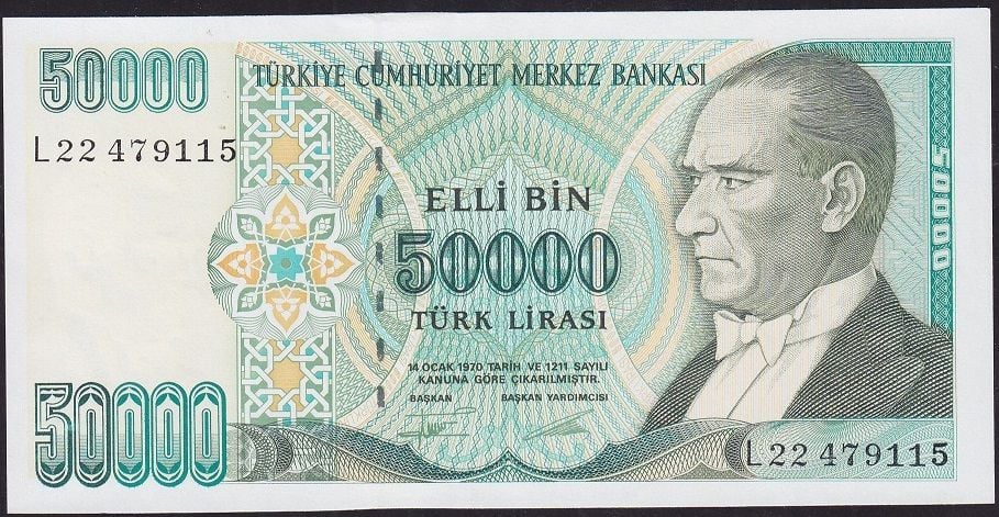 7.Emisyon 2.Tertip 50000 Lira L22 479115 Çilaltı Çil