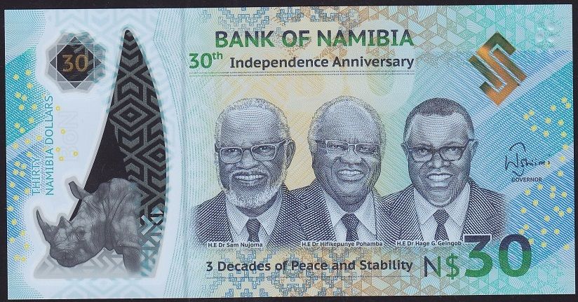 Namibya 30 Dolar 2020 Çil Polimer