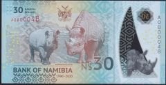 Namibya 30 Dolar 2020 Çil Polimer