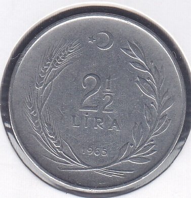 1965 YILI 2.5 LİRA ( TERS )