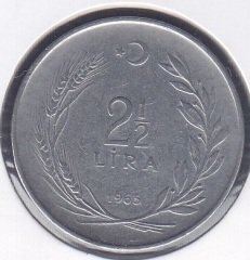 1965 YILI 2.5 LİRA ( TERS )